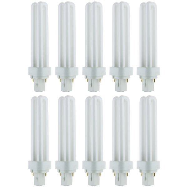 Sunlite PLD18/SP35K/10PK 3500K Neutral White Fluorescent 18W PLD Double U-Shaped Twin Tube CFL Bulbs with 2-Pin G24D-2 Base (10 Pack)