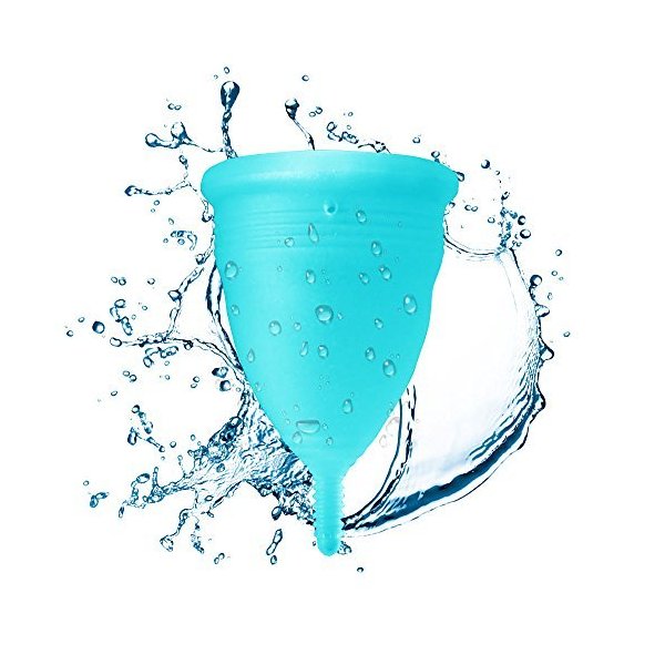 Blossom Menstrual Cup, Say No to Tampons | Get Blossom Cups for Menstrual Days| Period Cup, Reusable Menstrual Cup, Silicone Cup (Small Menstrual Cup, Blue)