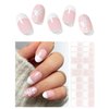 AutyaMee Semi Cured Gel Nail Strips (French Bow)-20 PCS Gel Nail Stickers | Gel Nail Wraps | UV Light Required, Salon Quality & Easy To Use