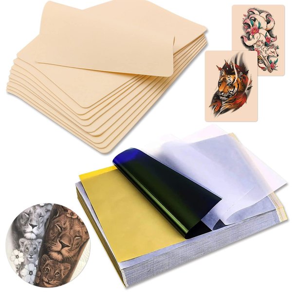 Yangna Tattoo Practice Skin with Transfer Paper, 10Pcs Tattoo Fake Skin and 20Pcs Tattoo Transfer Paper