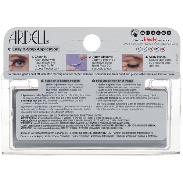 Ardell Fashion Lashes Natural Strip Lash, Black [120] 1 ea (Pack of 5)