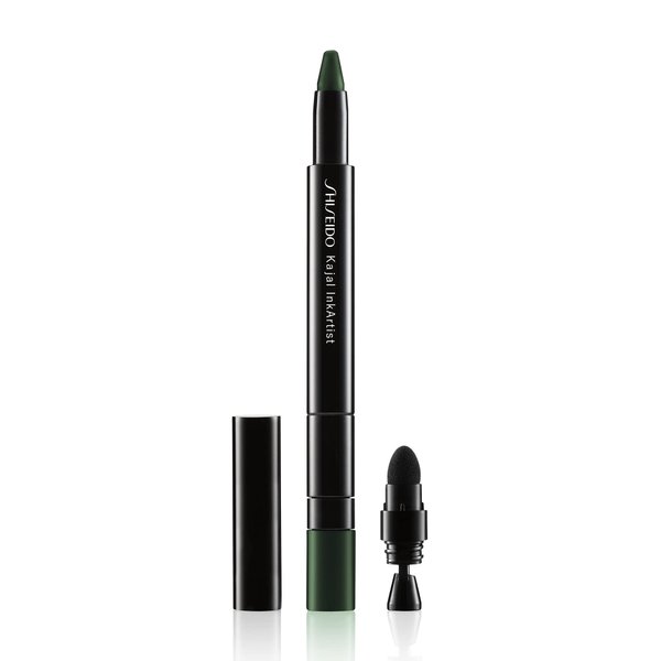 Shiseido Kajal InkArtist, Birodo Green 06-4-in-1 Liner, Kajal, Eyeshadow & Brow Color - Smudge Resistant, Crease Proof & Waterproof - Includes Detachable Sharpener & Built-In Sponge