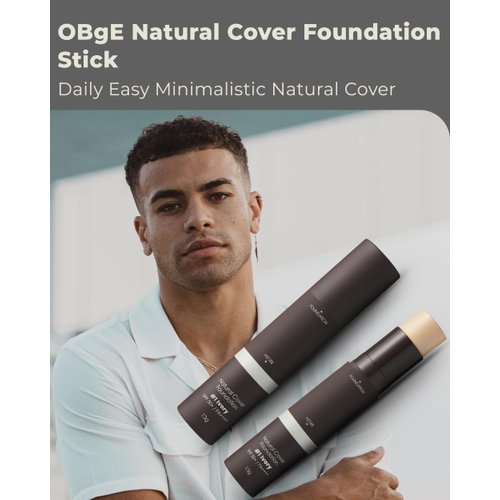 OBgE Natural Cover Foundation #21 (Ivory, 0.5oz) - Stick Foundation with Brush for Flawless Skin Tone Correction and Coverage. Long-Lasting Wear for Daily Use.