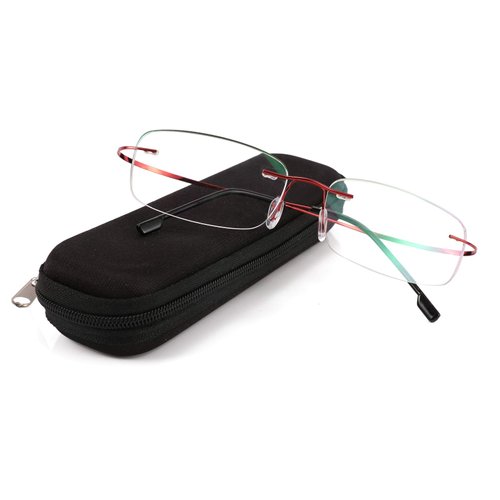 FEISEDY Lightweight Rimless Titanium Stainless Steel Anti-Blue Light Reading Glasses B2686