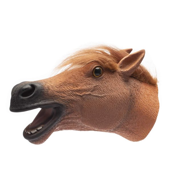 Yolococa Horse Hand Puppet Realistic Latex Soft Animal Toy Storytelling Role Play Party Supplies for Kids