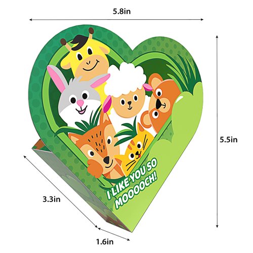JOYIN 24 Packs Valentines Animal Building Blocks with Hearts Party Favors Boxes for Kids Valentine Classroom Prize Supplies, Classroom Gift Exchange School Rewards