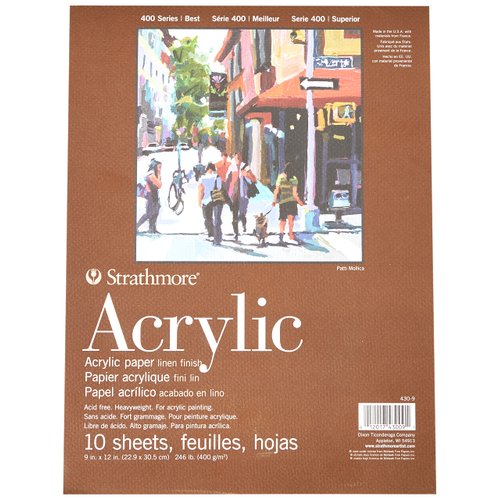 Strathmore Acrylic Paper Pad 9"X12"-10 Sheets -430900