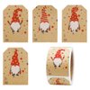 It’s A Gnome Christmas Gift Tag Stickers – 2 x 3 Inch Holiday Labels with Whimsical Gnome Designs – 25 Brown Kraft Adhesive Tags, Eco-Friendly, Made in USA