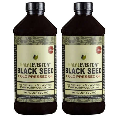 Pure Black Seed Oil - 32oz - 2-16oz Bottles of 100% Pure and Cold Pressed Black Seed - NON-GMO and Vegan - Nigella Sativa -100% Hexane Free - Unfiltered, very dark and potent