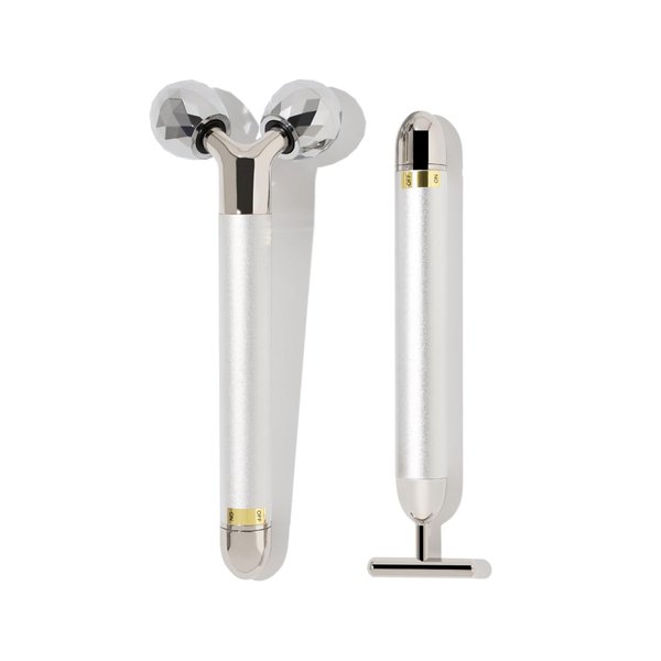 CHADO Duo Electric Facial Massage - 3D Roller & T Bar, Rejuvenating Lymphatic Drainage, Anti-Puffiness, Skin Tightening, Home Spa Experience Skin Care Tools