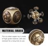Fidget Toys Adults, Brass Hexahedral Fidget Spinner Slider, Anti Anxiety Handheld Six-Sided Stress Relieving Toy, Portable Turntable Decompression Desk Toy for Office/Thinking/Study