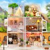Flever Dollhouse Miniature DIY House Kit Creative Room with Furniture for Romantic Valentine's Gift (Happiness ice Cream Shop)