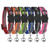 Upgraded Version - Reflective Cat Collar with Bell, Set of 6, Solid & Safe Collars for Cats, Nylon, Mixed Colors, Pet Collar, Breakaway Cat Collar Charms, Free Replacement