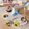 Blue Spoons and Forks, KITWARE 24 Pieces Silverware Set Service for 12, Color flatware, Stainless Steel CutleryTableware for Home, Travel, Hotel, Resturant, Dishwasher Safe