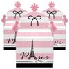 Big Dot of Happiness Paris, Ooh La La - Treat Box Party Favors - Paris Themed Baby Shower or Birthday Party Goodie Gable Boxes - Set of 12