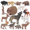 Wildlife Animal Model Playsets 15 PCS North American Animal Green Wolf Hedgehog Figures Figurine Family Party Favors Supplies Cake Toppers Set Toys for 5 6 7 8 Years Old Boys Girls Kids
