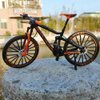 YEIBOBO ! Alloy Mini Downhill Mountain Bike Toy, Die-cast BMX Finger Bike Model for Collections (Black/Orange)