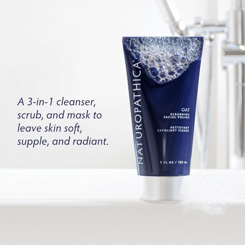 Naturopathica Oat Cleansing Facial Polish, Multi-Use Facial Cleanser, Face Scrub and Facial Mask, Exfoliating Face Wash for Men & Women, 5 fl oz