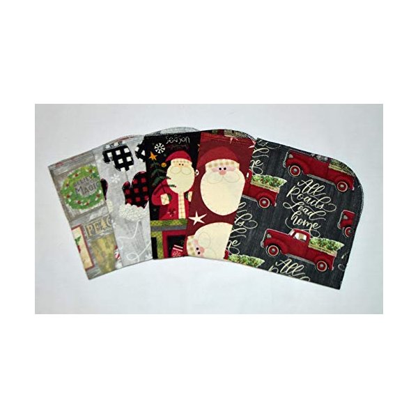 1 Ply Printed Flannel Paperless Towels 12x12 Inches Set of 5 Primitive Christmas