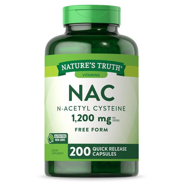 Nature's Truth NAC N-Acetyl Cysteine | 1,200mg | 200 Capsules | Free Form Amino Acid | Non-GMO & Gluten Free Supplement