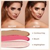 3 Pcs Cream Contour Stick Makeup Kit, Shades with Highlighter Stick, Blush Stick and Bronzer Contour Stick for Sculpt the Cheeks, Waterproof, Matte & Dewy Finish (Light-Medium,#02+#10+#12)