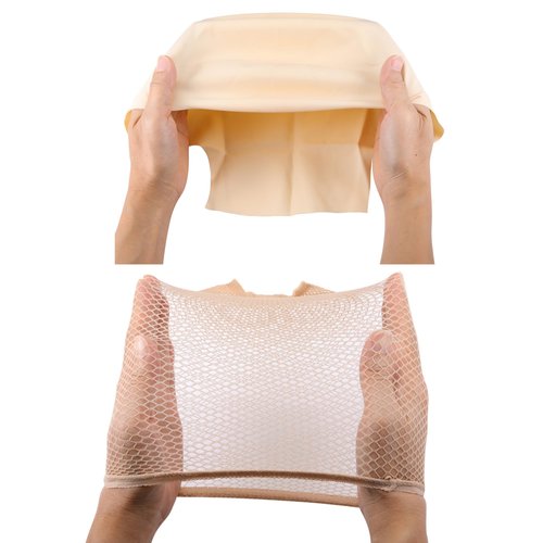 CCbeauty Latex Bald Cap & Nylon Wig Cap Kit, Flesh-Colored Latex Cap, Professional Bald Head Cap SFX Makeup Kit For Clown, Nebula, Shrek, Zombies, Halloween Costume, Cosplay Accessories For Men Woman