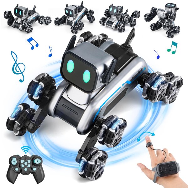 Remote Control Cars for Kids Adults, 8WD Gesture Sensor RC Stunt Car with Light, Music, RC Robot Dog Toys,Birthday Toy for 6 7 8 9 10 11 12 13 Years Old Boys Girls Kids