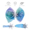 Uonlytech Snowflakes 3pcs Hair Bow Hair Clips Christmas Snowflake Hair Clips for Princess Dress Up Party and Birthday Snowflake
