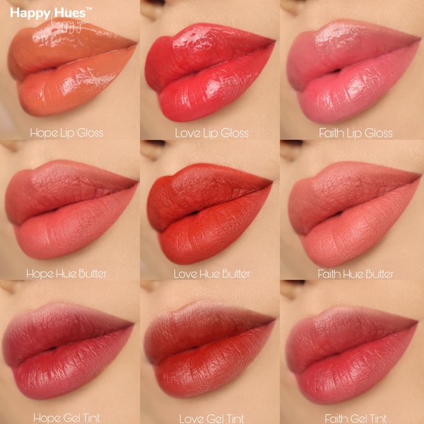 Lip Butter 3x Flavours | Lip Hue Butter Faith, Hope, Love | Happy Hues