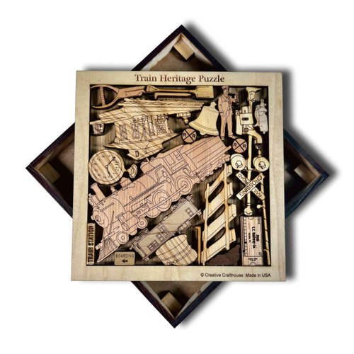 Train Heritage - Railroad Brain Teaser Puzzle by Creative Crafthouse