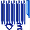 20 Pcs Flexible Curling Rods Twist Foam Hair Rollers Soft Foam No Heat Hair Rods Rollers Curlers and Steel Pintail Comb Rat Tail Comb for Women Girls Long and Short Hair (Royal Blue,0.31 x 9.4 Inch)