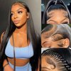 REMEEUBEAUTY 26 Inch 13x6 Straight Lace Front Wigs Human Hair 180 Density Pre Plucked with Baby Hair HD Transparent Lace Front Wigs Human Hair Wigs for Women Glueless Lace Frontal Wigs