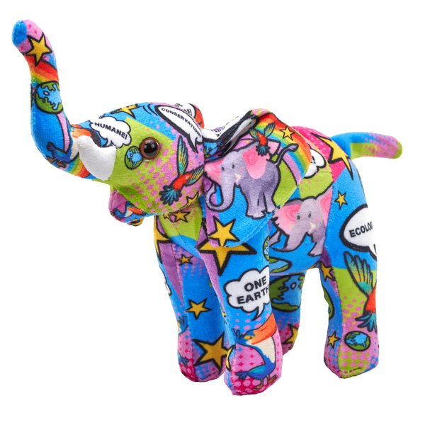 Wild Republic Message from The Planet Mini, Elephant, Stuffed Animal, 5 inches, Gift for Kids, Plush Toy, Made from Spun Recycled Water Bottles, Eco Friendly, Child’s Room Decor, Small