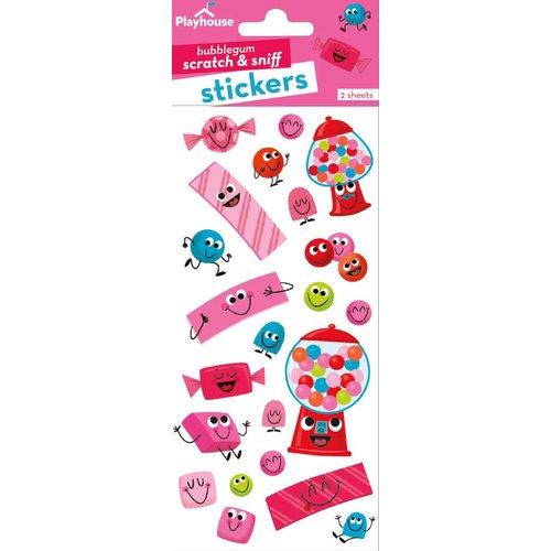 Playhouse Bubble Gum Fun Bubble Gum Scented Scratch & Sniff Sticker Sheets - 1 Pack