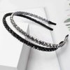 PurYupearl Fashion Super Shiny Women Two Rows Black Crystal Beads Headband Girls Headwear Rhinestone Beaded Hair Band Hair Accessories Women's Fashion Headbands Hair Care