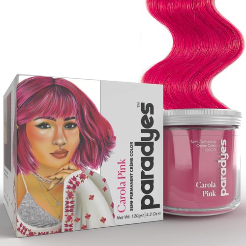 Paradyes Carola Pink Semi Permanent Conditioner Based Hair Color Enriched with Vegan, Natural and Herbal Hair dyes - lasts up to 8-10 washes (4.2 oz)