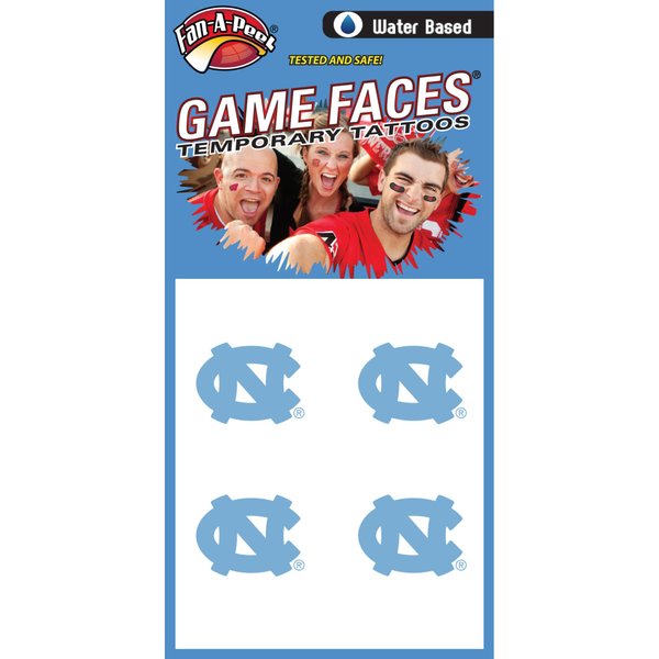 Football Fanatics NCAA North Carolina Tar Heels (UNC) Wordmark Temporary Tattoos
