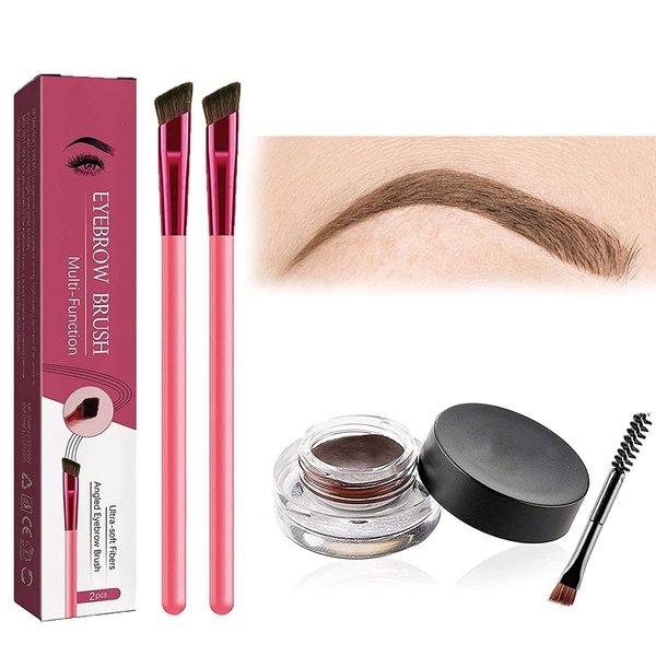 4D Hair Stroke Brow Stamp Brush, Eyebrow Hair Stroke Brush, Ultra-thin 4D Eyebrow Stamp Brush, Realistic Hair Stroke Eyebrow Brush Eye Brow Stamping Kit(Light Brown)
