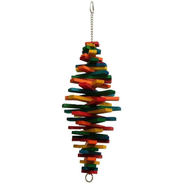 Zoo-Max Cocotte Wooden Bird Toy | Medium Hanging Hardwood Activity Toy | (22" x 6")