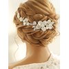 Catery Flower Bride Wedding Headband Silver Hair Vine Crystal Leaf Bridal Headpiece Floral Hair Piece Bridesmaid Wedding Hair Accessories for Women and Girls