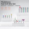 Modelones 24Pcs Nail Drill Bit Set, 3/32” Ceramic Diamond Carbide Nail Drill Bits, Acrylic Gel Nail Bit Kit, Cuticle Remover Bits for Acrylic Gel Dip Powder Nail Manicure Pedicure