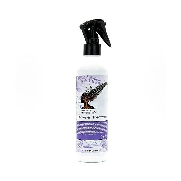 RECOVER - RESTORE - GRO Leave In Conditioner | Ultra Hydrating | Detangles Curly Hair | Protective Treatment | 3a to 4c Hair Types | Curly Hair Styler | Supports Growth | 8oz