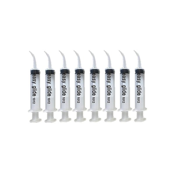 8 Pack Disposable 12cc Dental Sterile Syringe Dental Irrigation Syringe with Curved Tip, Tonsil Squirt Mouthwash Cleaner