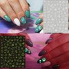 Alien Nail Art Stickers Decals 3D Astronaut Space Alien UFO Rocket Earth Moon Star Nail Transfer Decal Luminous Alien Nail Self-Adhesive Sticker Designs for Women Girls Manicure Tips Decorations
