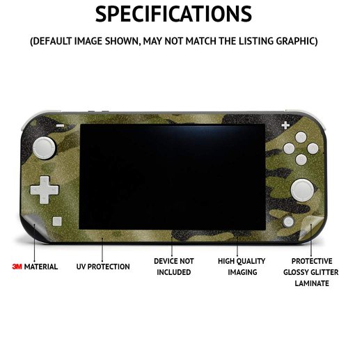 MightySkins Glossy Glitter Skin Compatible with Nintendo Switch OLED - Gray Camouflage | Protective, Durable High-Gloss Glitter Finish | Easy to Apply and Change Styles | Made in The USA