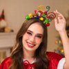Formery Light Up Christmas Headband Star Tinsels LED Flashing Hair Band Luminous Xmas Party Santa Claus Hair Hoop for Adult and Kids (Star)