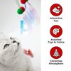 8 Pcs Christmas Cat Toy Box for Cats, Including 2 Cat Wand Refills, 2 Catnip Kicker Toys Red/Green, 1 Cat Mouse Toy, 1 Cat Spring Toy, 2 Worm Cat Teaser Toys for Indoor Cats