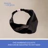 SLEEP & GLOW Silk Luxury Headband 100% Mulberry 22 Momme Natural Silk Hairband Adjustable & Durable Wrap for Hair (Black)