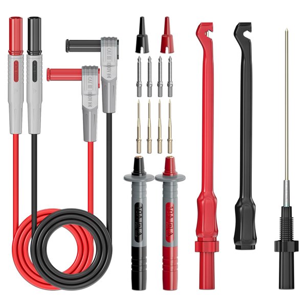 Goupchn Multimeter Automotive Test Leads Kit with Wire Piercing Clip Puncture Probes 4mm Banana Plug Extension Test Cable Set