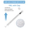 1mL Syringes without Needle, Luer Lock Syringe with Cap, Sterile Individually Wrapped, Accurate Liquid Measurement - 50 Pack for Lab Use and Home Care
